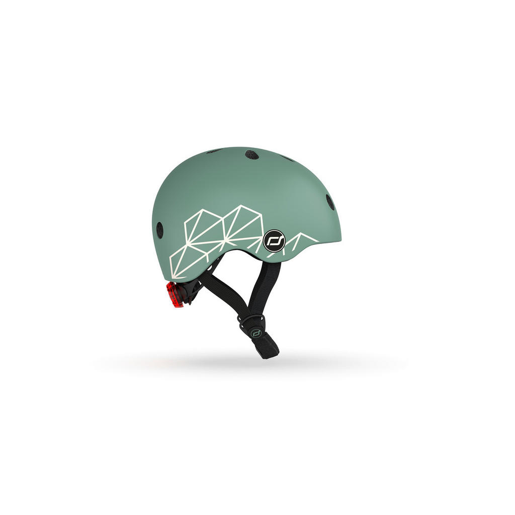 Thumbnail - Scoot and Ride Kinderhelm Lifestyle Graphics, Grün, Kunststoff, Textil, Gr. Xxs-S, RoHS, Magnetverschluss, mit LED-Licht...