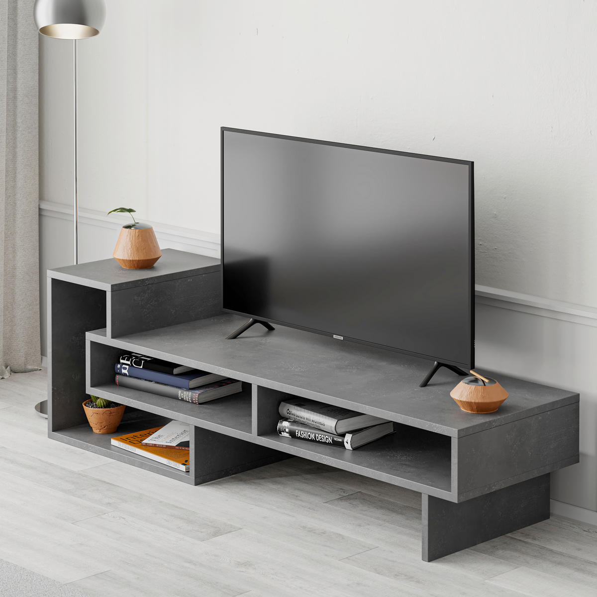 PHONOTISCH - Dunkelgrau, Design, Holzwerkstoff (42/136.5/40cm) - Livetastic