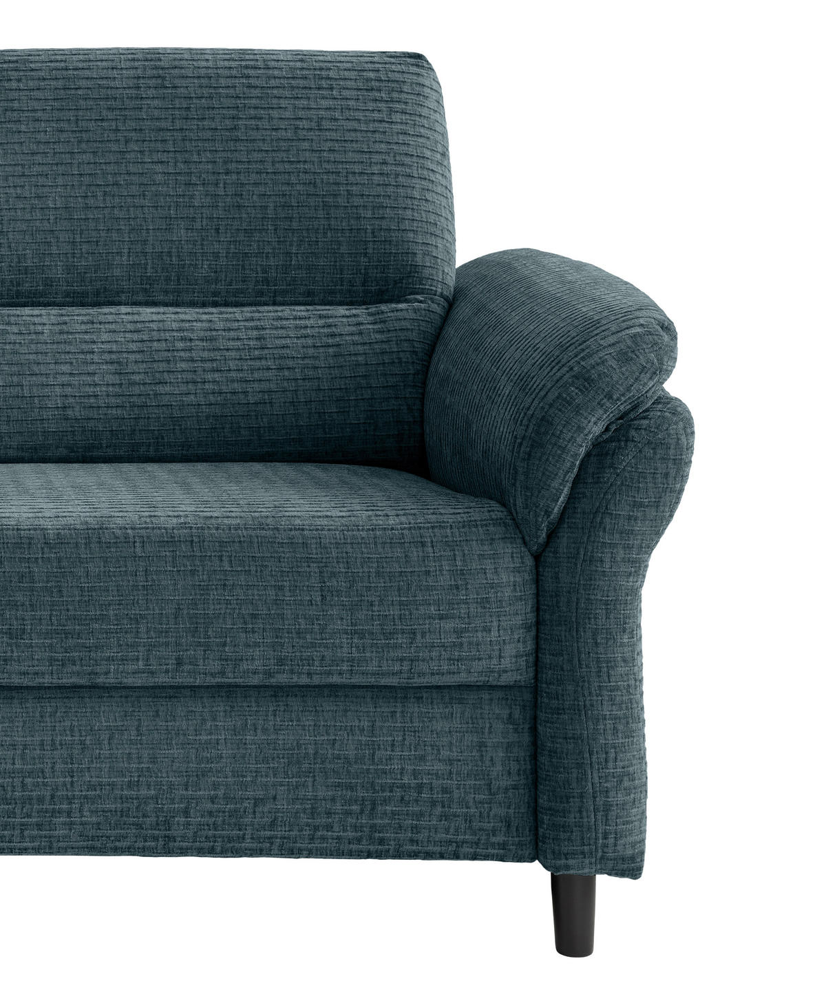 3-SITZER-SOFA in Mikrofaser Blau  - Blau/Schwarz, Modern, Holz/Textil (192/90/89cm) - Livetastic