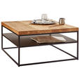 COUCHTISCH in Holz, Metall 80/80/40 cm - Eichefarben/Schwarz, Design, Holz/Metall (80/80/40cm) - Novel