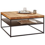 COUCHTISCH in Holz, Metall 80/80/40 cm  - Eichefarben/Schwarz, Design, Holz/Metall (80/80/40cm) - Novel