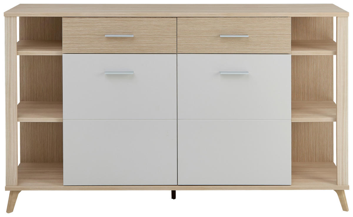 TÁLALÓSZEKRÉNY 180/105/38 cm  - kasmírszínű/krómszínű, Konventionell, faalapú anyag/fém (180/105/38cm) - Stylife