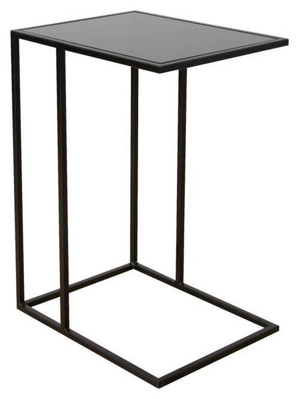 BEISTELLTISCH in Metall, Glas 45/35/65 cm  - Schwarz, Design, Glas/Metall (45/35/65cm) - Novel