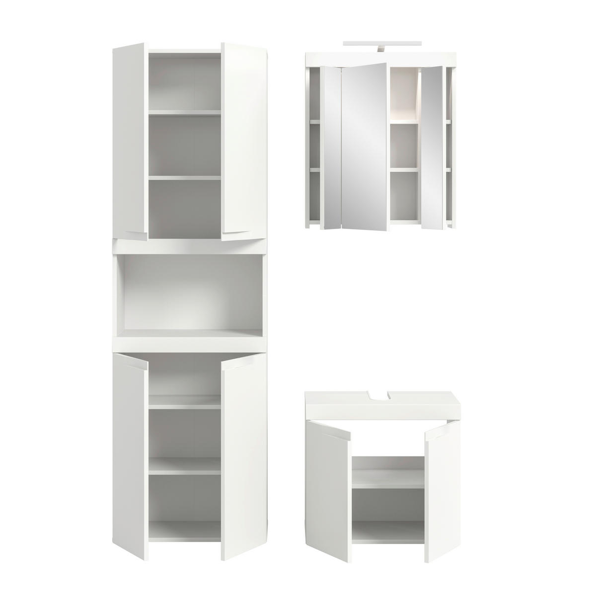 KOUPELNA bílá  - bílá/černá, Trend, kompozitní dřevo/plast (135cm) - MID.YOU