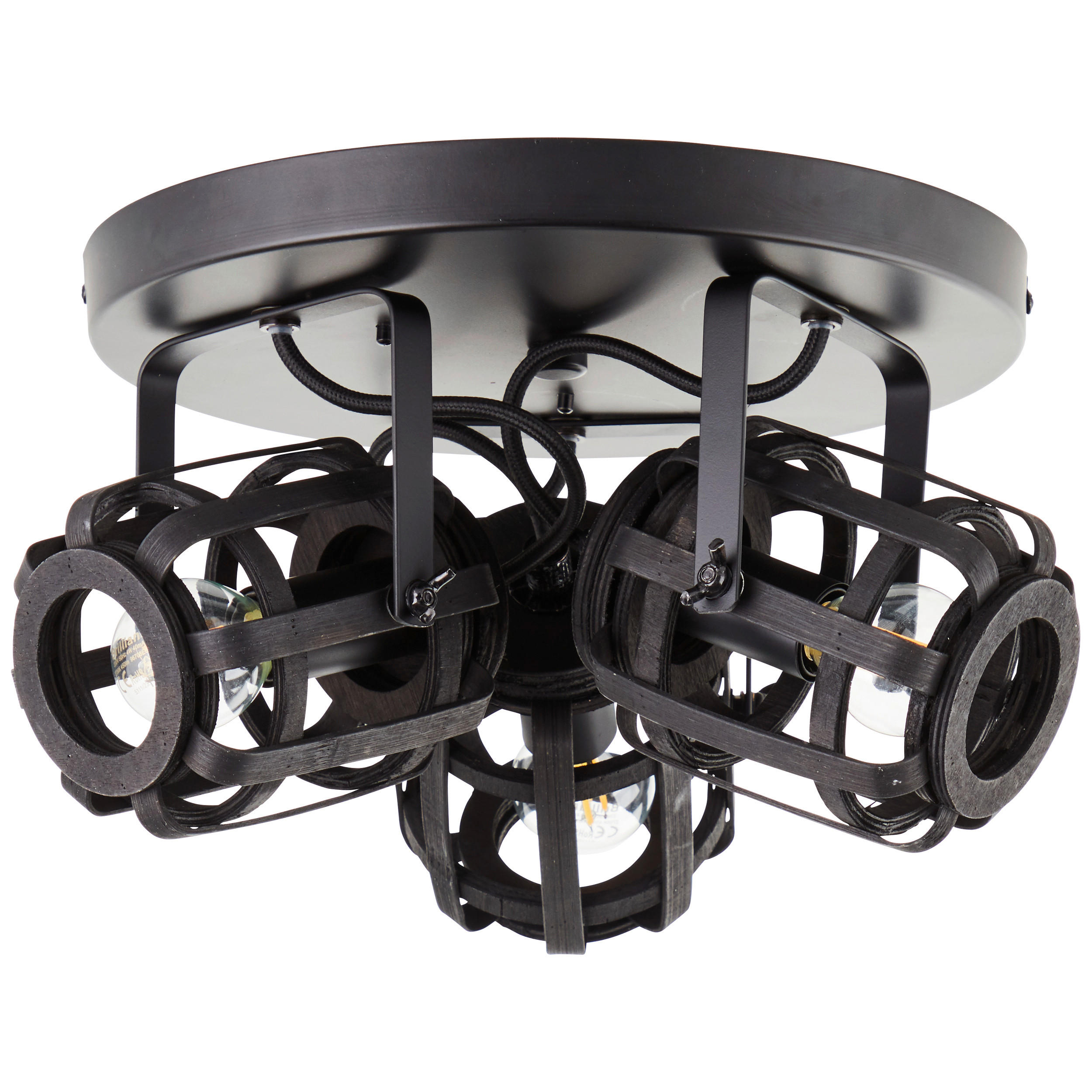 STRAHLER Woodrow 34,5/20 cm  - Schwarz, Basics, Holz/Metall (34,5/20cm) - Brilliant