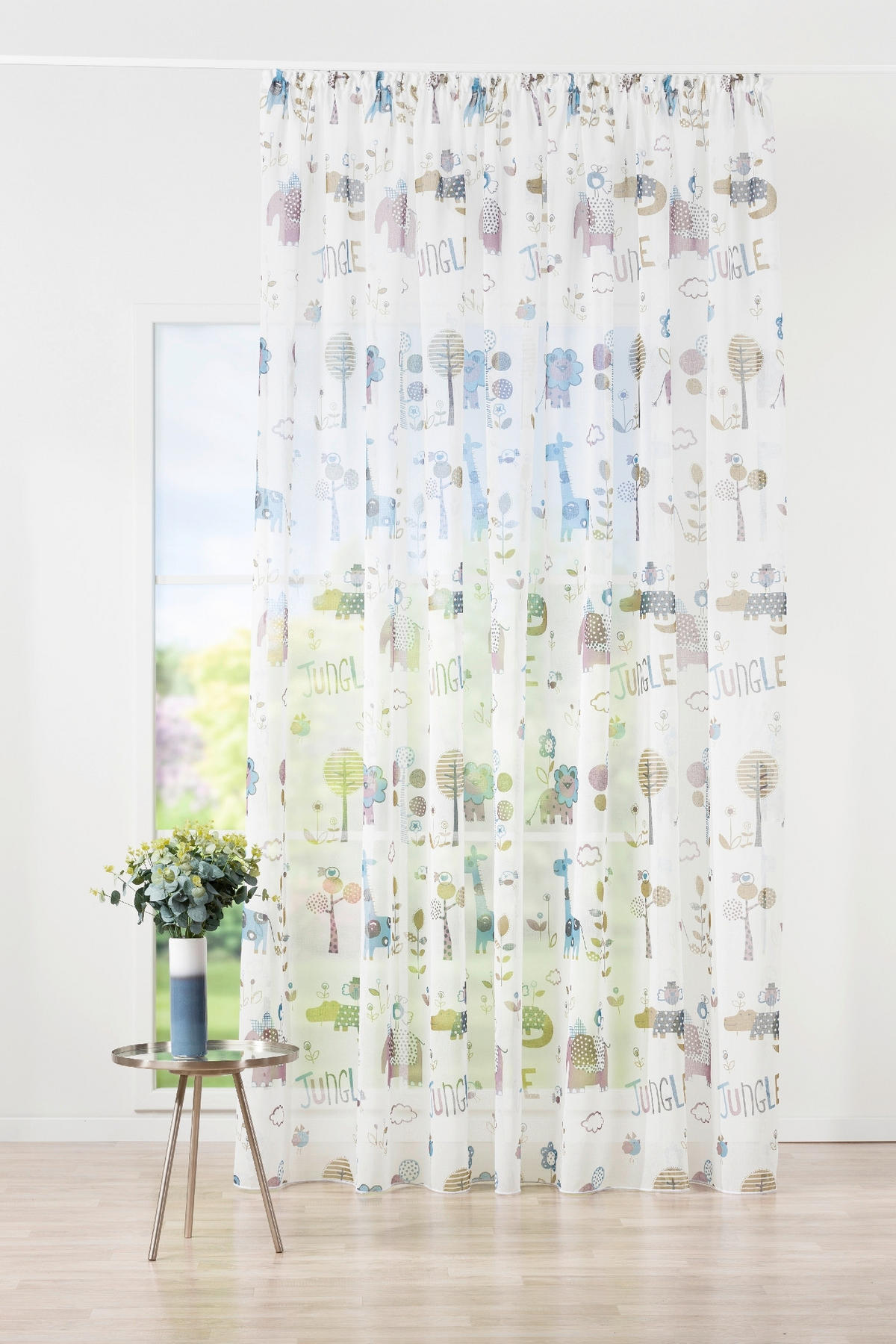 PERDEA CONFECȚIONATĂ transparent  - albastru, Basics, textil (24/31/2cm)