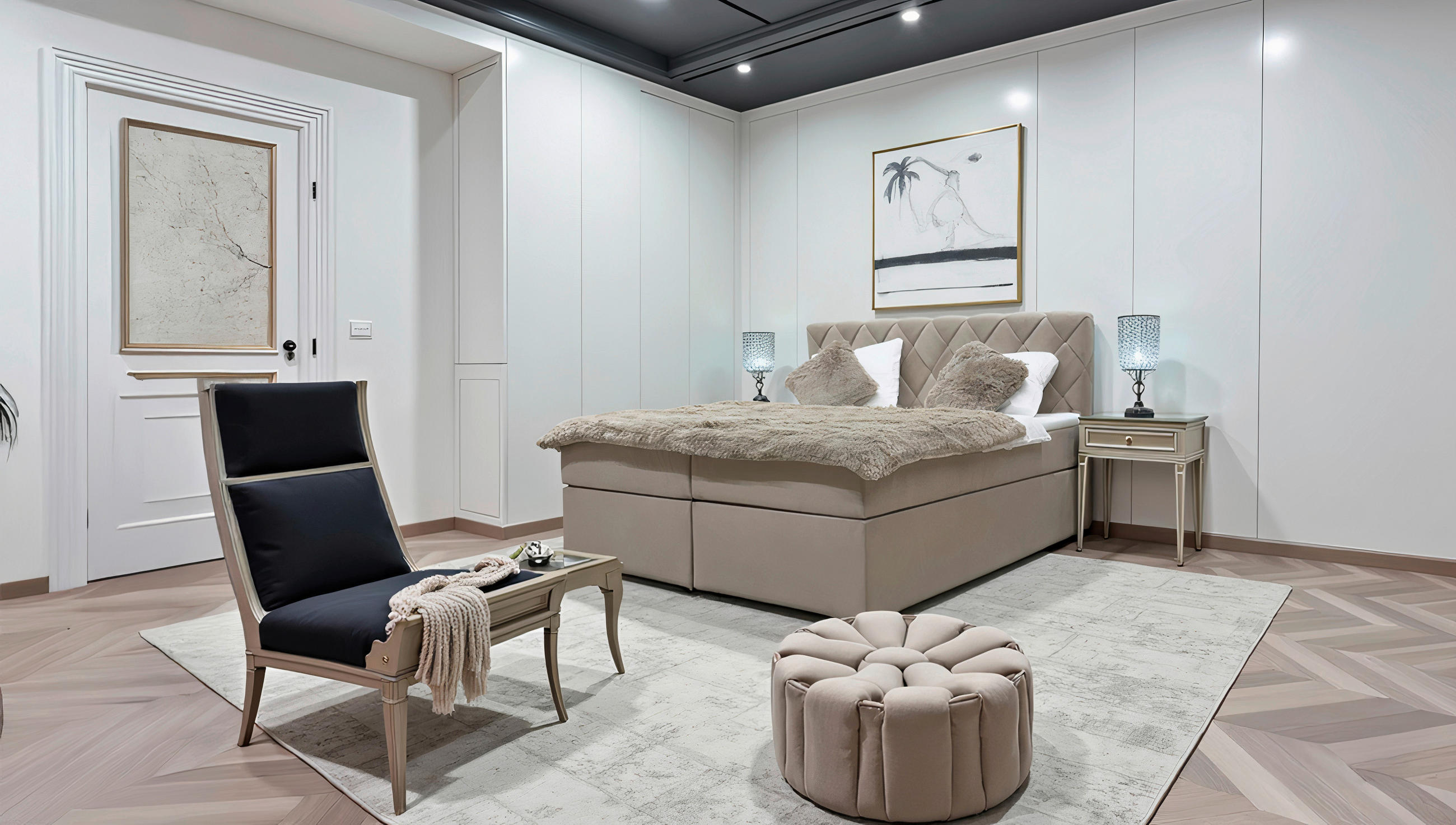 BOXBETT 180/200 cm  in Beige  - Beige, MODERN, Textil (180/200cm) - Livetastic