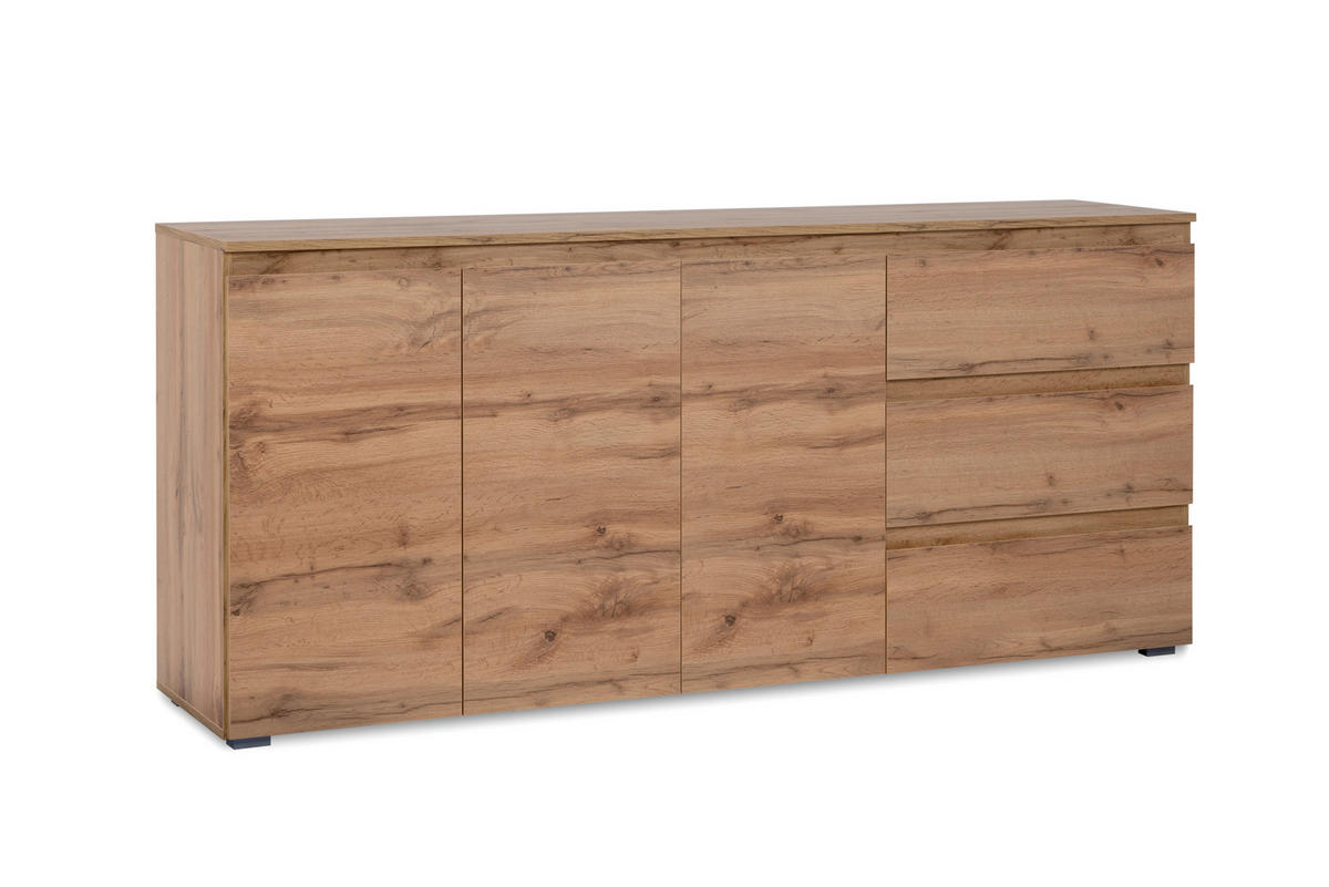 KOMODA, medeni hrast  - medeni hrast, Design, umetna masa/leseni material (178/80/40cm) - MID.YOU