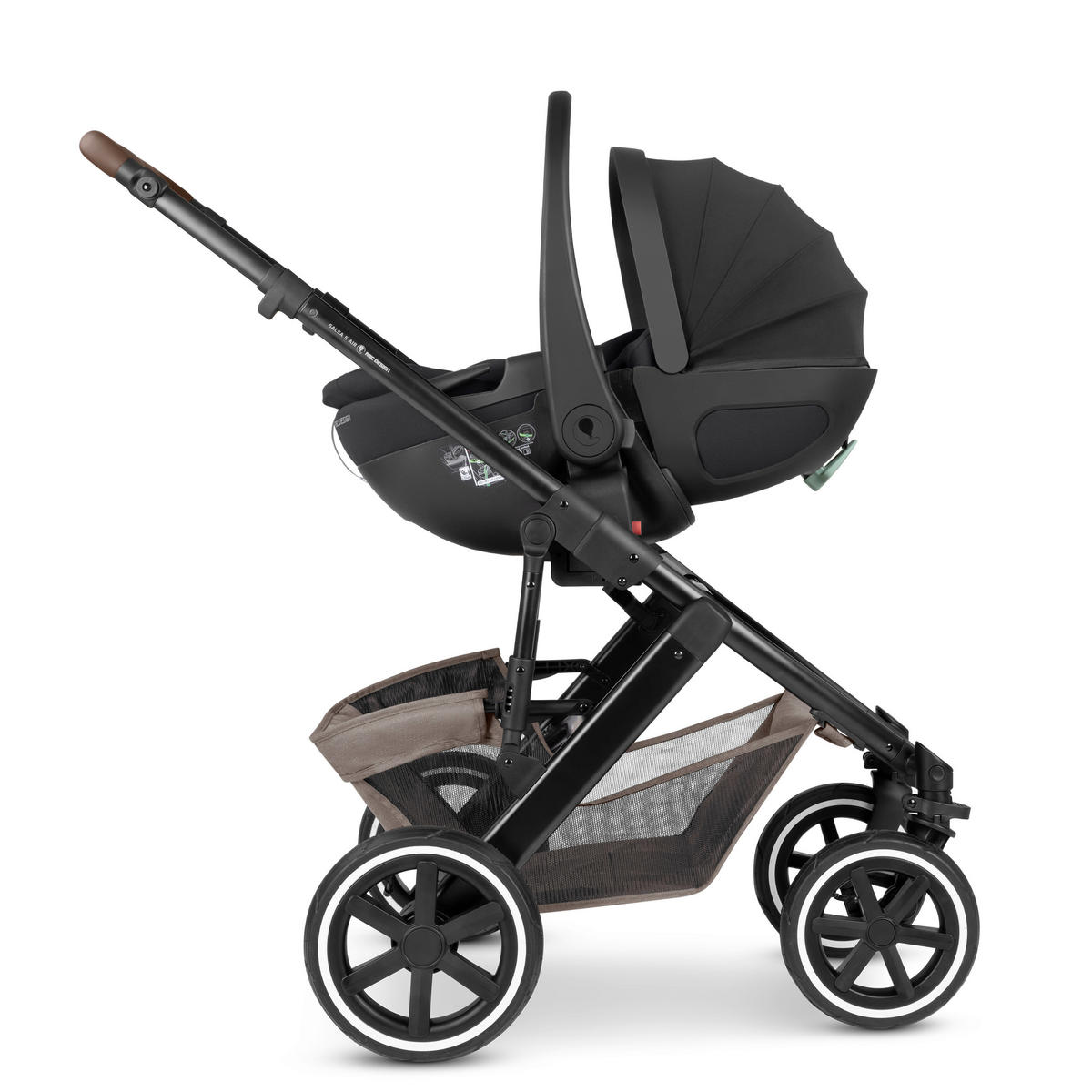 KINDERWAGENSET Salsa 5 Air 3in1 Set Calla  - Schwarz/Braun, Basics, Textil/Metall (63/118/95.5cm) - ABC Design