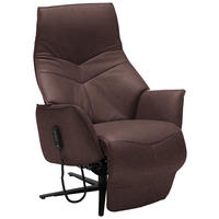 RELAXSESSEL Echtleder Kopfteilverstellung, Fußteilverstellung    - Anthrazit/Braun, Design, Leder/Metall (74/84/113cm) - Himolla