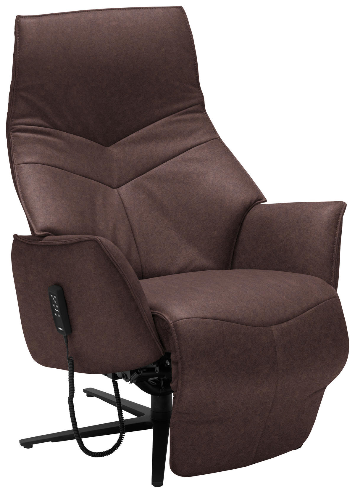 RELAXSESSEL Echtleder Kopfteilverstellung, Fußteilverstellung    - Anthrazit/Braun, Design, Leder/Metall (74/84/113cm) - Himolla