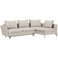 ECKSOFA in Webstoff Beige  - Beige/Schwarz, Design, Textil/Metall (282/182cm) - Carryhome