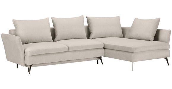 ECKSOFA in Webstoff Beige 282/182 cm - Beige/Schwarz, Design, Textil/Metall (282/182cm) - Carryhome