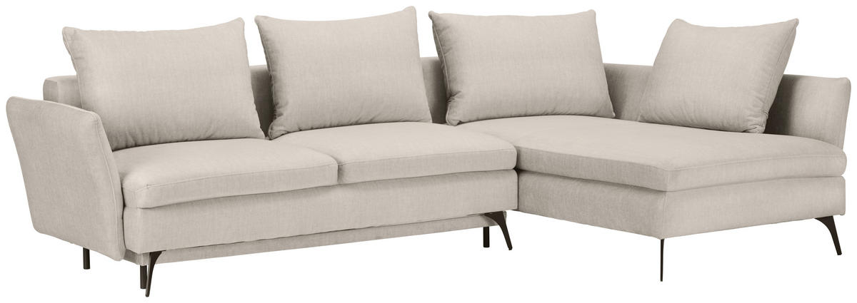 ECKSOFA in Webstoff Beige  - Beige/Schwarz, Design, Textil/Metall (282/182cm) - Carryhome