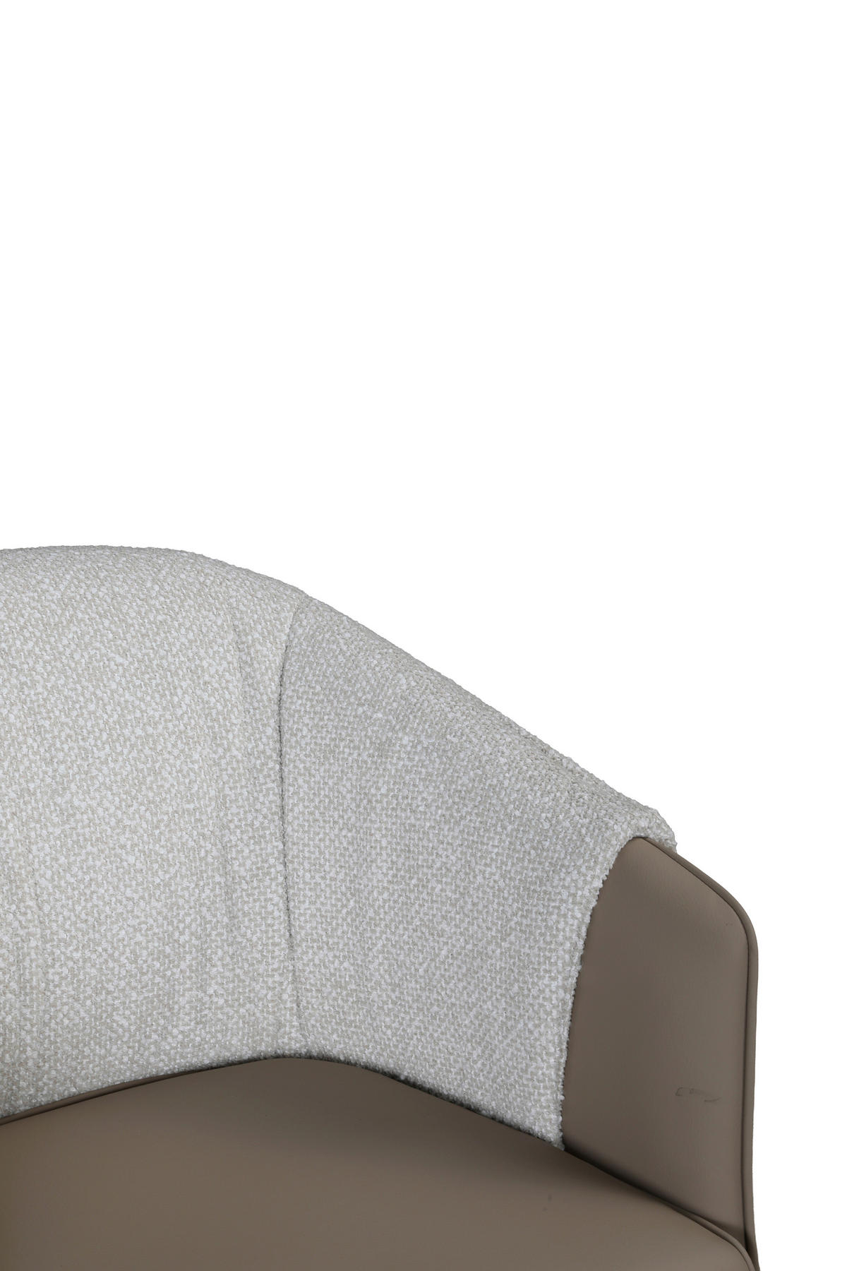 ARMLEHNSTUHL  Sitzfläche 360° drehbar, automatische Rückholfunktion Lederlook, Leinenoptik  Greige, Schwarz  - Greige/Schwarz, Design, Textil/Metall (68,5/83/65,5cm) - Carryhome