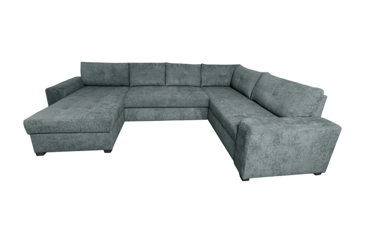 WOHNLANDSCHAFT VALERI Dunkelgrau Chenille  - Dunkelgrau/Schwarz, Design, Kunststoff/Textil (157/305/208cm) - MID.YOU