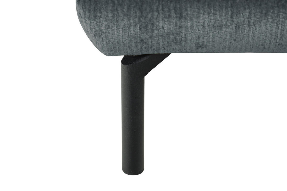 ECKSOFA Grau Chenille Kopfteilverstellung, Sitztiefenverstellung  - Schwarz/Grau, Design, Textil/Metall (307/243cm) - Xora