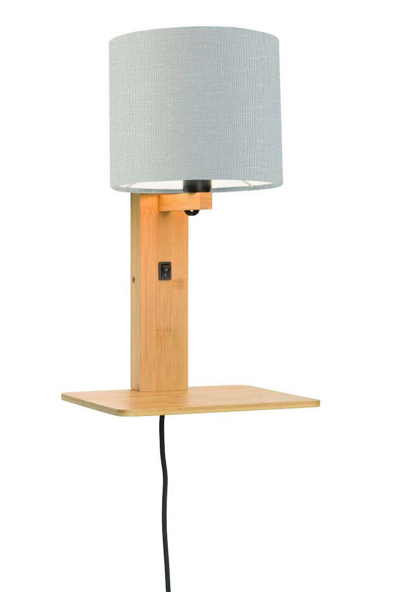 WANDLEUCHTE GOOD&MOJO 19/24/36 cm  - Hellgrau/Naturfarben, Trend, Holz/Textil (19/24/36cm) - Good & Mojo