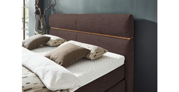 BOXSPRINGBETT 180/200 cm in Eichefarben, Dunkelbraun - Eichefarben/Dunkelbraun, KONVENTIONELL, Holz/Kunststoff (180/200cm) - Dieter Knoll