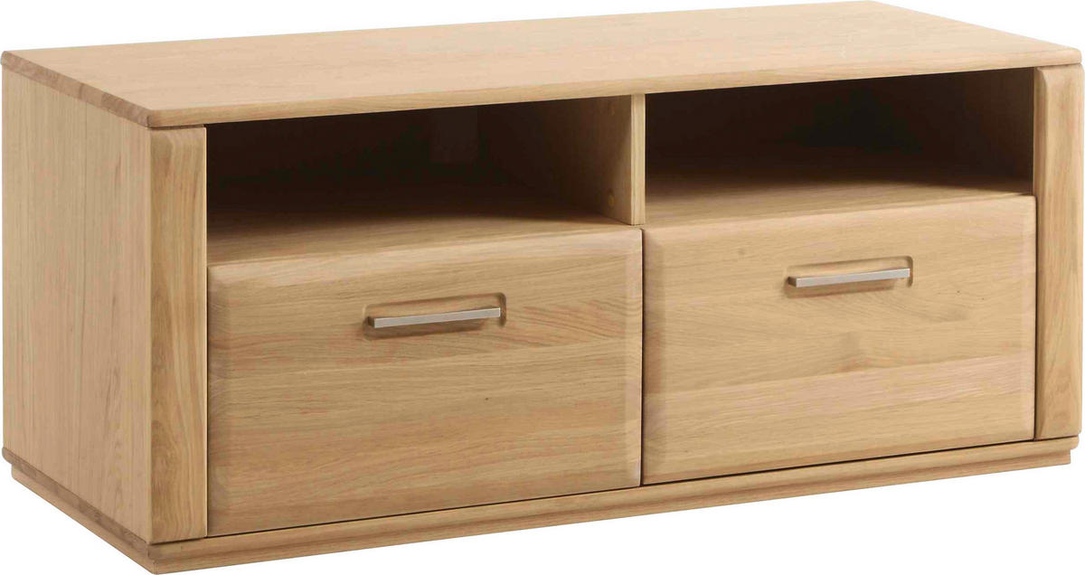 KOMODA POD TELEVIZI, jádrový buk, barvy buku, 154/54/51 cm - barvy buku/barvy nerez oceli, Design, kov/dřevo (154/54/51cm) - Livetastic