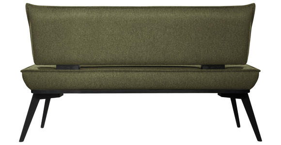 SITZBANK 173/90/65 cm Webstoff Olivgrün, Schwarz Buche massiv - Schwarz/Olivgrün, Basics, Holz/Textil (173/90/65cm) - Carryhome