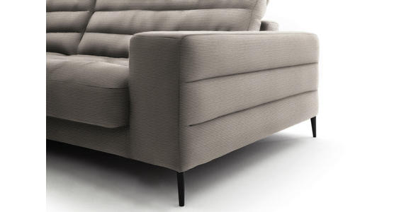 ECKSOFA in Cord Sandfarben 207/296 cm - Sandfarben/Schwarz, Design, Textil/Metall (207/296cm) - Dieter Knoll