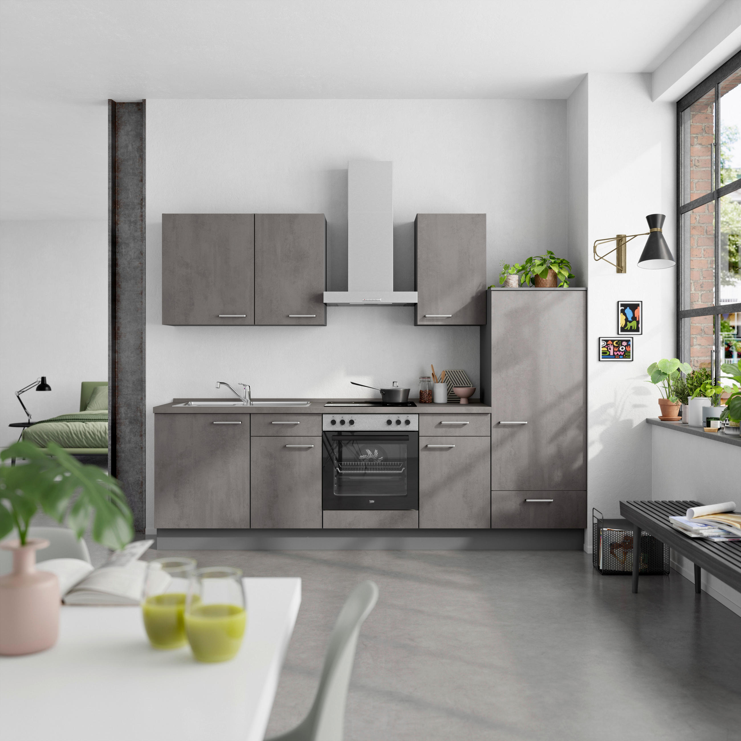 Nobilia Küchenleerblock Riva Schiefer 270 cm