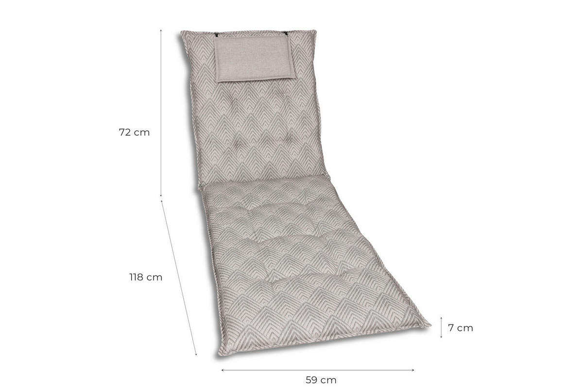 LIEGENAUFLAGE in Beige Graphik  - Beige, Basics, Textil (60/7/190cm)
