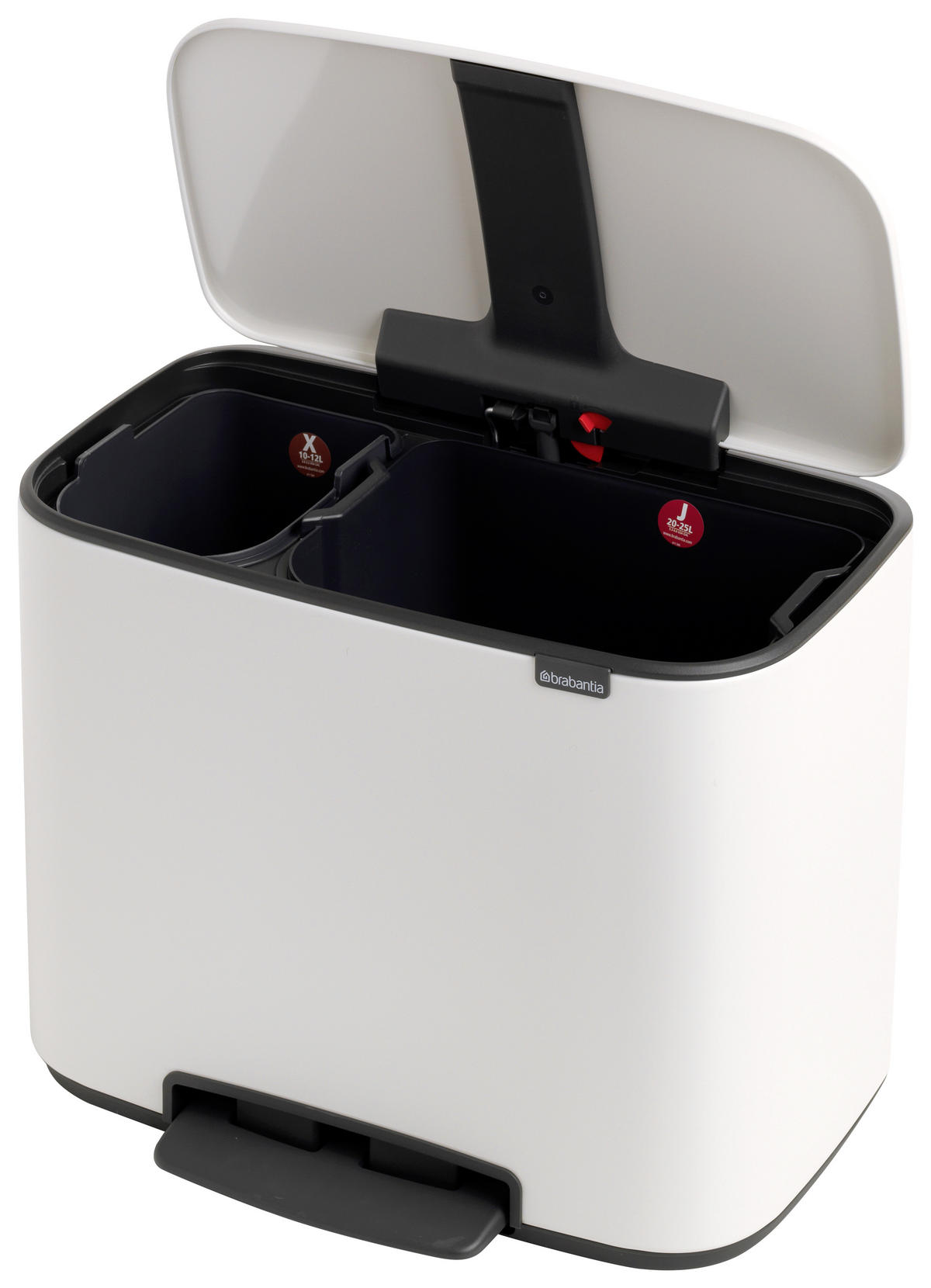 ODPADKOVÝ KOŠ  11 + 23 l - bílá/černá, Design, kov/plast (54/44/36,5cm) - Brabantia