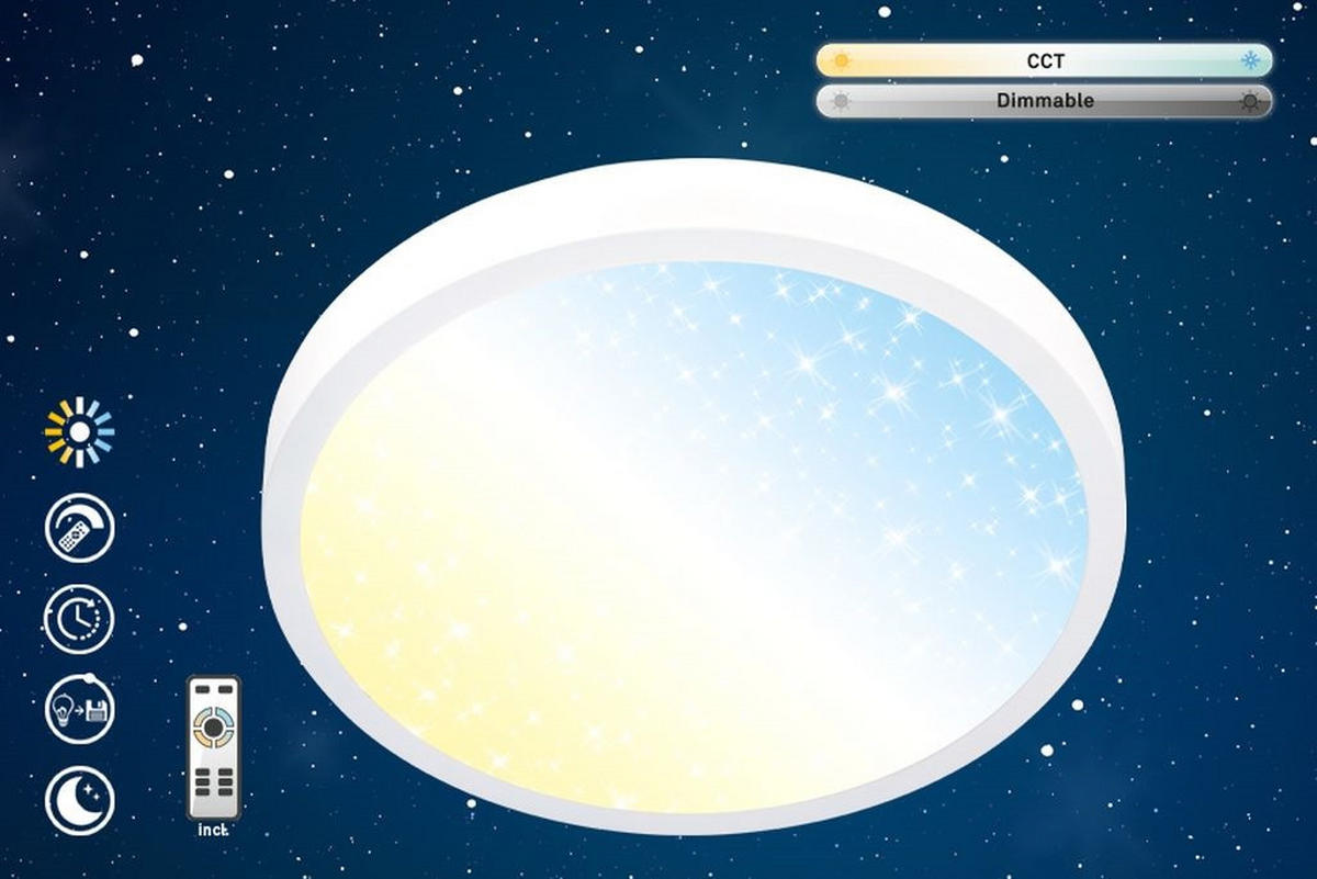 LED PLAFONJERA - bela, Osnovno, metal/plastika (38/5cm)