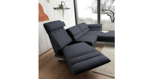 ECKSOFA Grau Flachgewebe  - Schwarz/Grau, Design, Textil/Metall (279-327/176-217cm) - Dieter Knoll