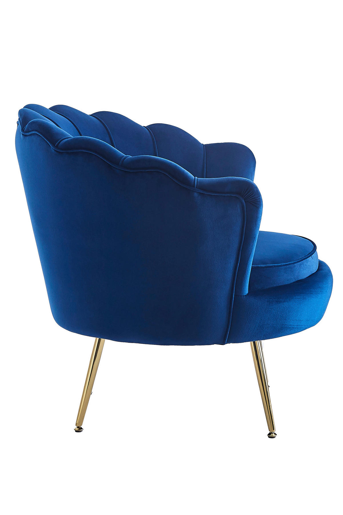 SESSEL in Samt Dunkelblau  - Goldfarben/Dunkelblau, MODERN, Textil/Metall (76/78/76cm) - Livetastic