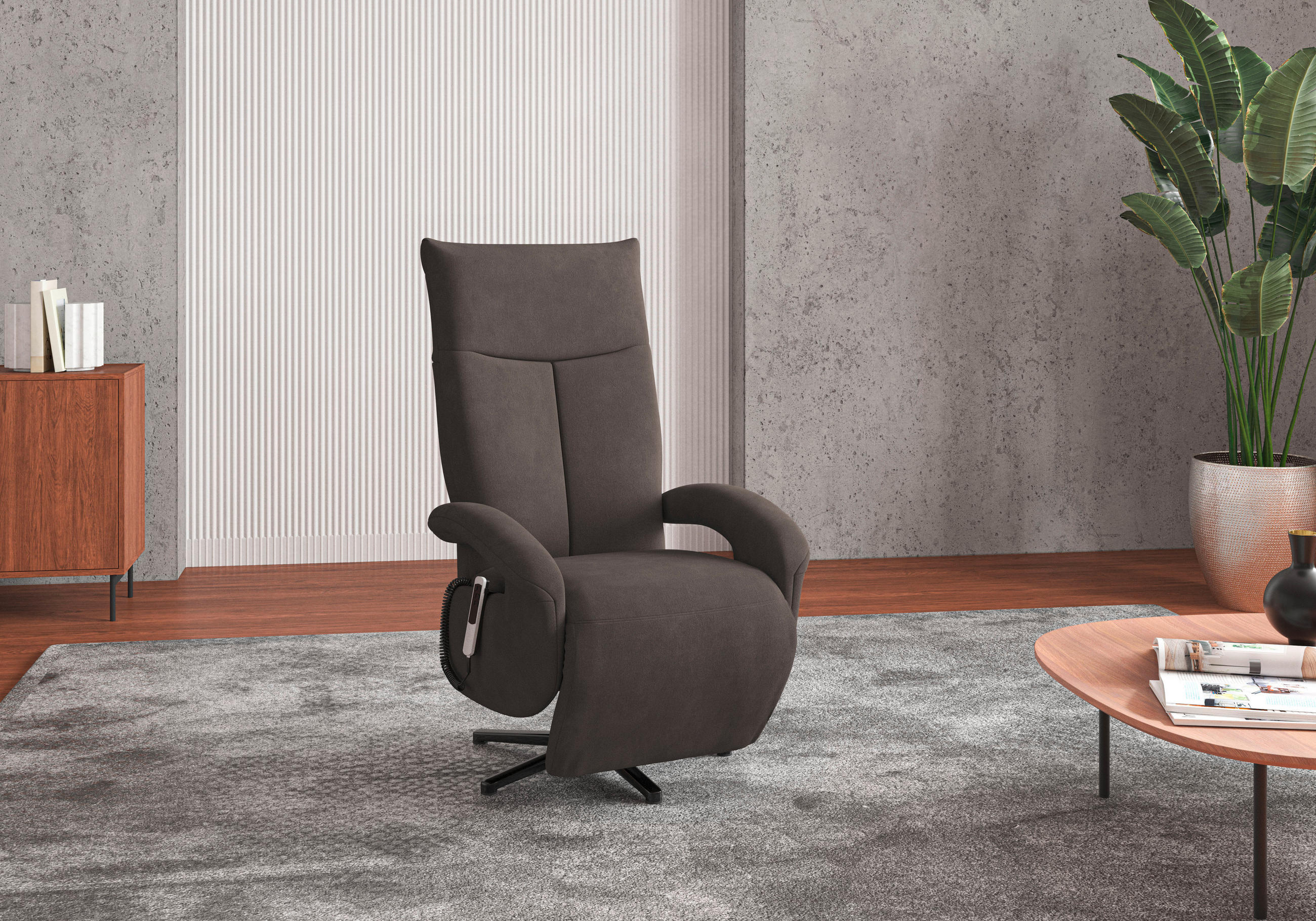 SESSEL in Flachgewebe Graphitfarben  - Schwarz/Graphitfarben, Konventionell, Textil/Metall (74/112/82cm) - Sit & More