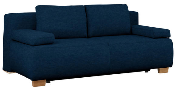 BOXSPRINGSOFA Webstoff Dunkelblau  - Naturfarben/Dunkelblau, Design, Holz/Textil (205/93/108cm) - Venda