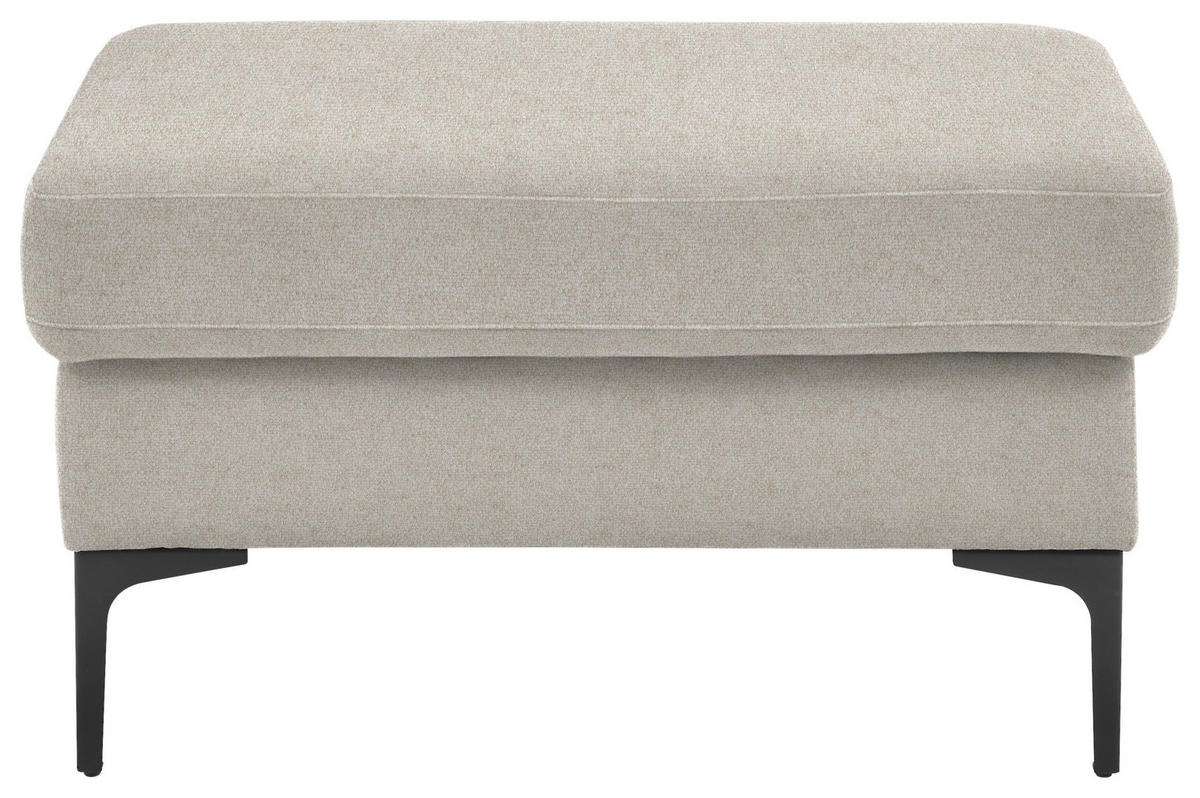3-SITZER-SOFA in Flachgewebe Naturfarben, Beige  - Beige/Schwarz, Design, Textil/Metall (226/89/97cm) - Pure Home Lifestyle