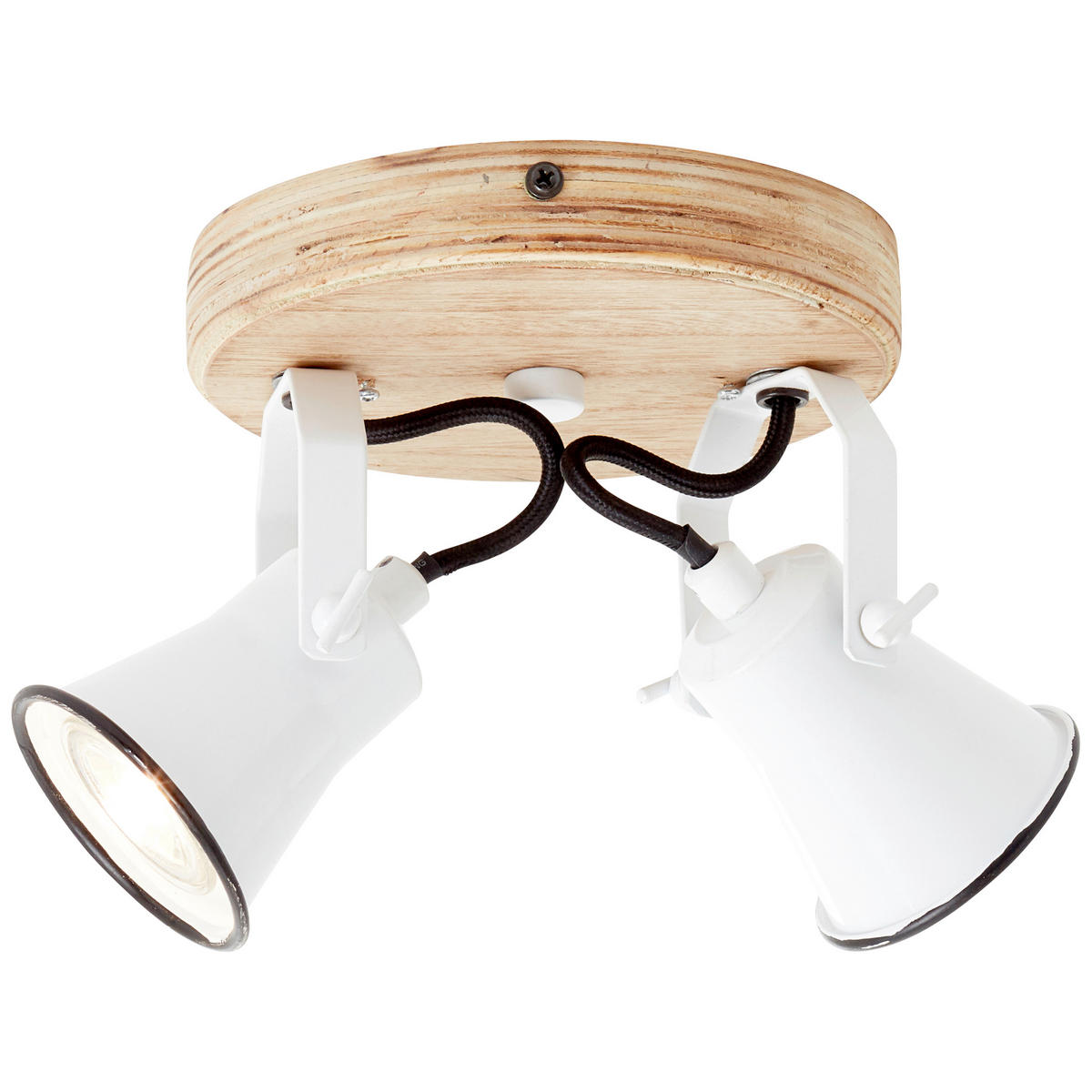 DECKENLEUCHTE    16/13/23 cm  - Weiss, Natur, Holz/Metall (16/13/23cm) - Brilliant