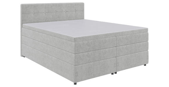 BOXSPRINGBETT 160/200 cm  in Hellgrau  - Hellgrau/Schwarz, KONVENTIONELL, Kunststoff/Textil (160/200cm) - Carryhome