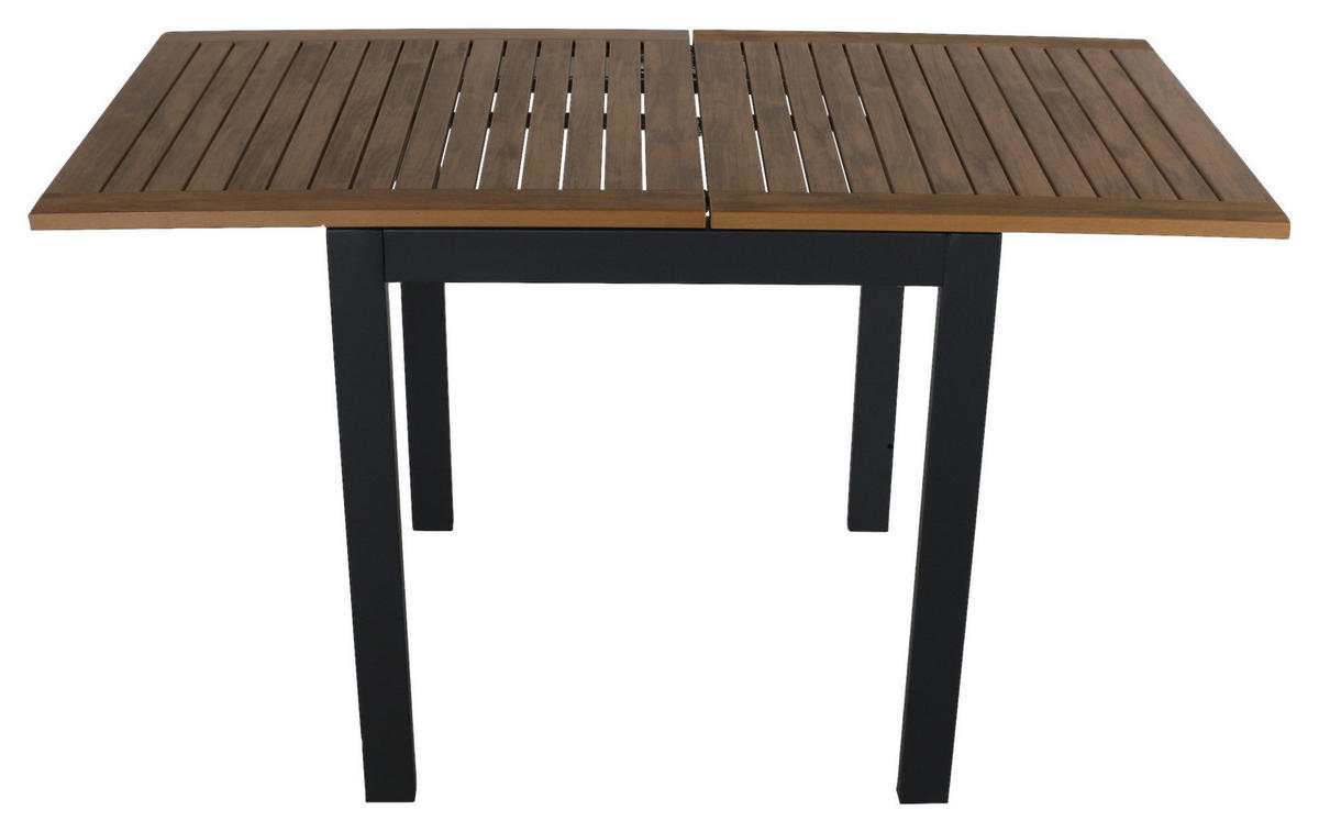 BALKONTISCH Holz, Metall Braun, Schwarz  - Schwarz/Braun, KONVENTIONELL, Holz/Metall (70/70/75cm) - Gardenson