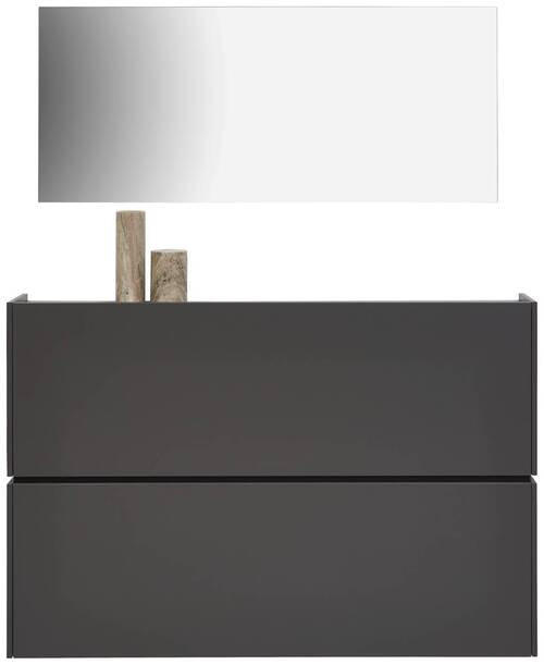GARDEROBE 2-teilig in 140/200/22 cm - Graphitfarben, Design, Holzwerkstoff (140/200/22cm) - Voleo