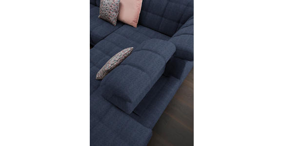 ECKSOFA in Webstoff Dunkelblau  - Schwarz/Dunkelblau, Design, Holz/Textil (302/216cm) - Xora