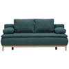 BOXSPRINGSOFA Flachgewebe Petrol  - Eichefarben/Beige, Design, Holz/Textil (202/78/93/100cm) - Carryhome