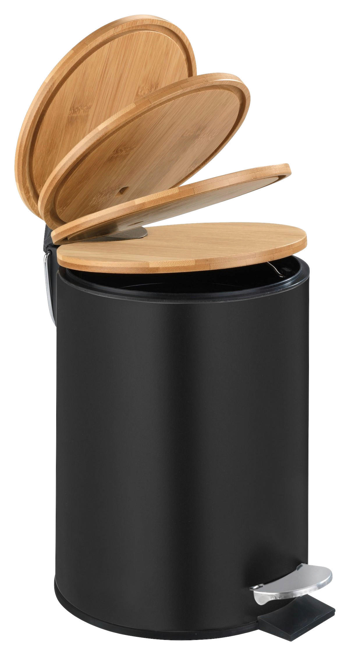 TRETEIMER TORTONA 3 L  - Schwarz, Basics, Naturmaterialien/Kunststoff (17/23,5/21cm) - Wenko