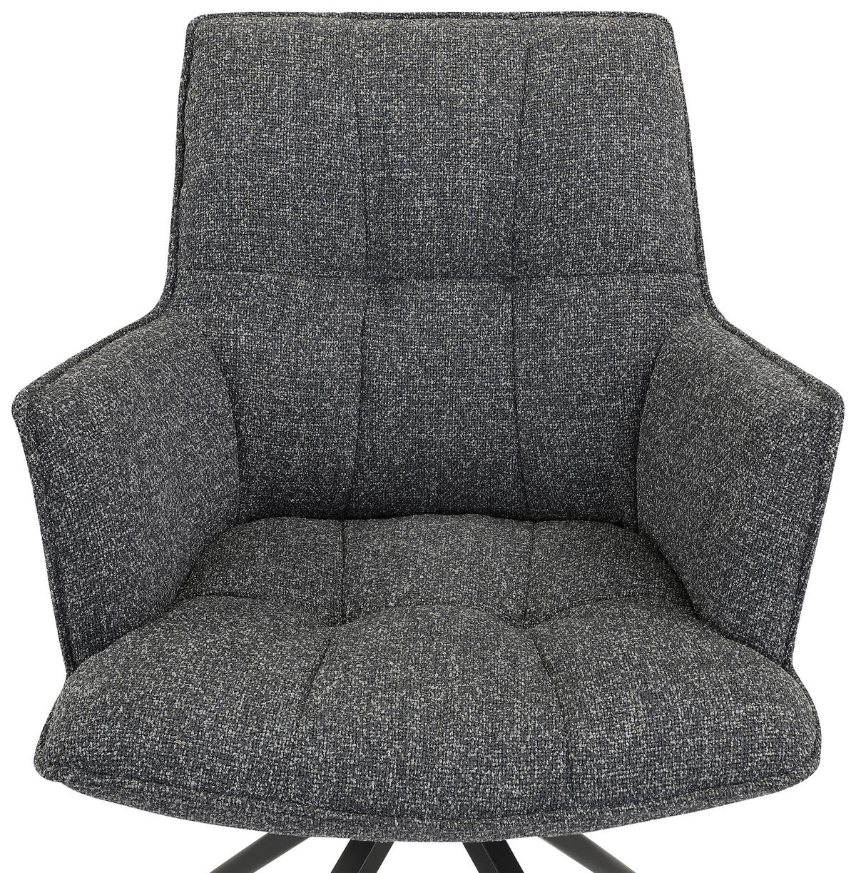 ARMLEHNSTUHL  Sitzfläche 360° drehbar, automatische Rückholfunktion Leinenoptik  Anthrazit, Schwarz  - Anthrazit/Schwarz, Design, Textil/Metall (59/89,5/63cm) - Novel