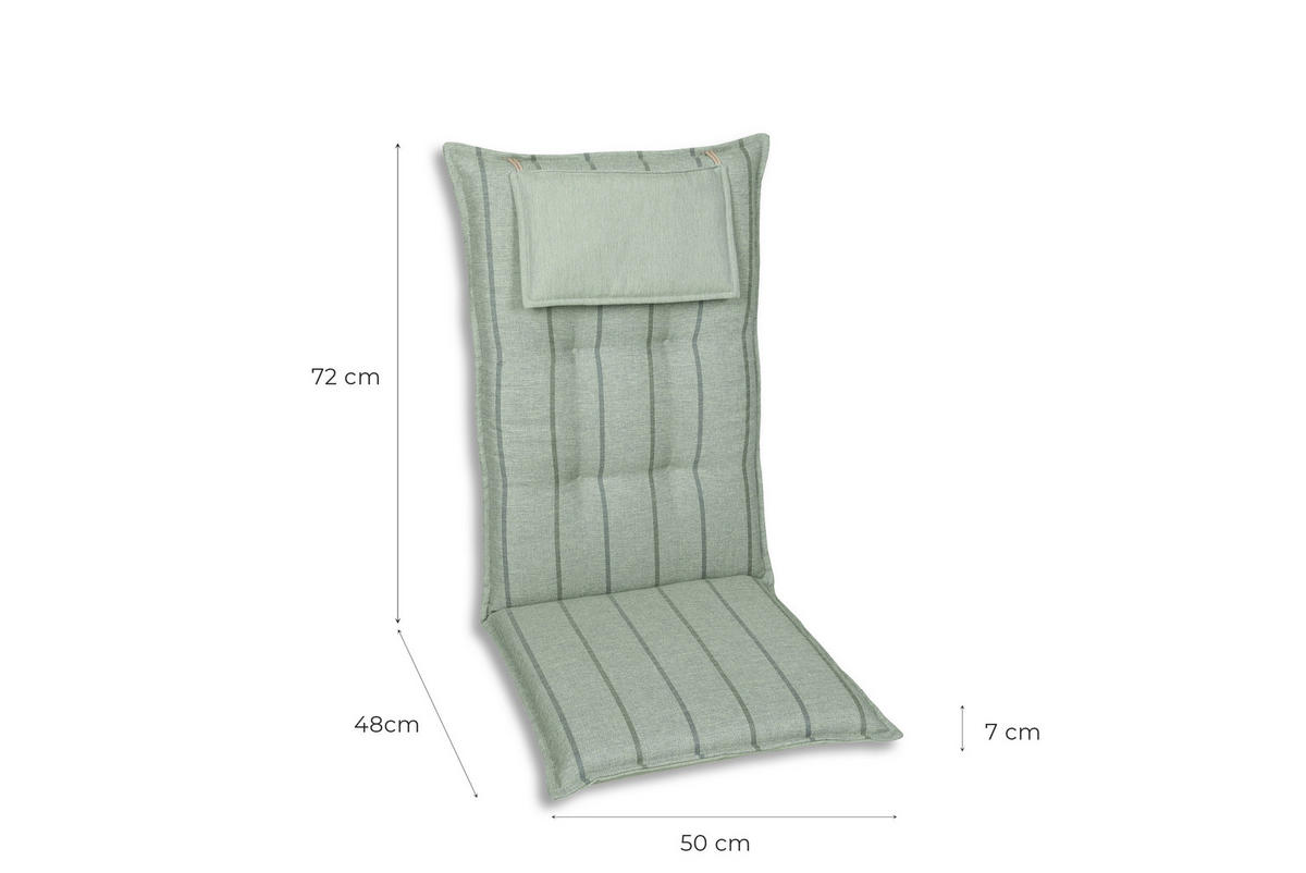 SESSELAUFLAGENSET Streifen  - Hellgrün, Basics, Textil (50/7/120cm)