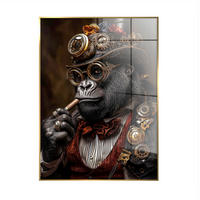 GLASBILD Tiere 80/120 cm  - Multicolor, Basics, Glas/Holz (80/120cm)