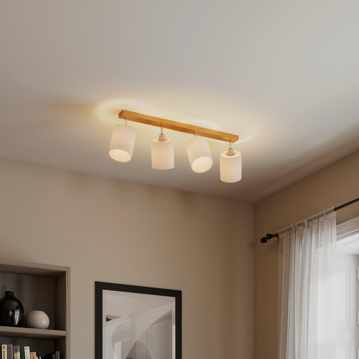 STRAHLER Sofia 104/38/26 cm  - Eschefarben/Weiß, Natur, Holz/Textil (104/38/26cm) - Marama