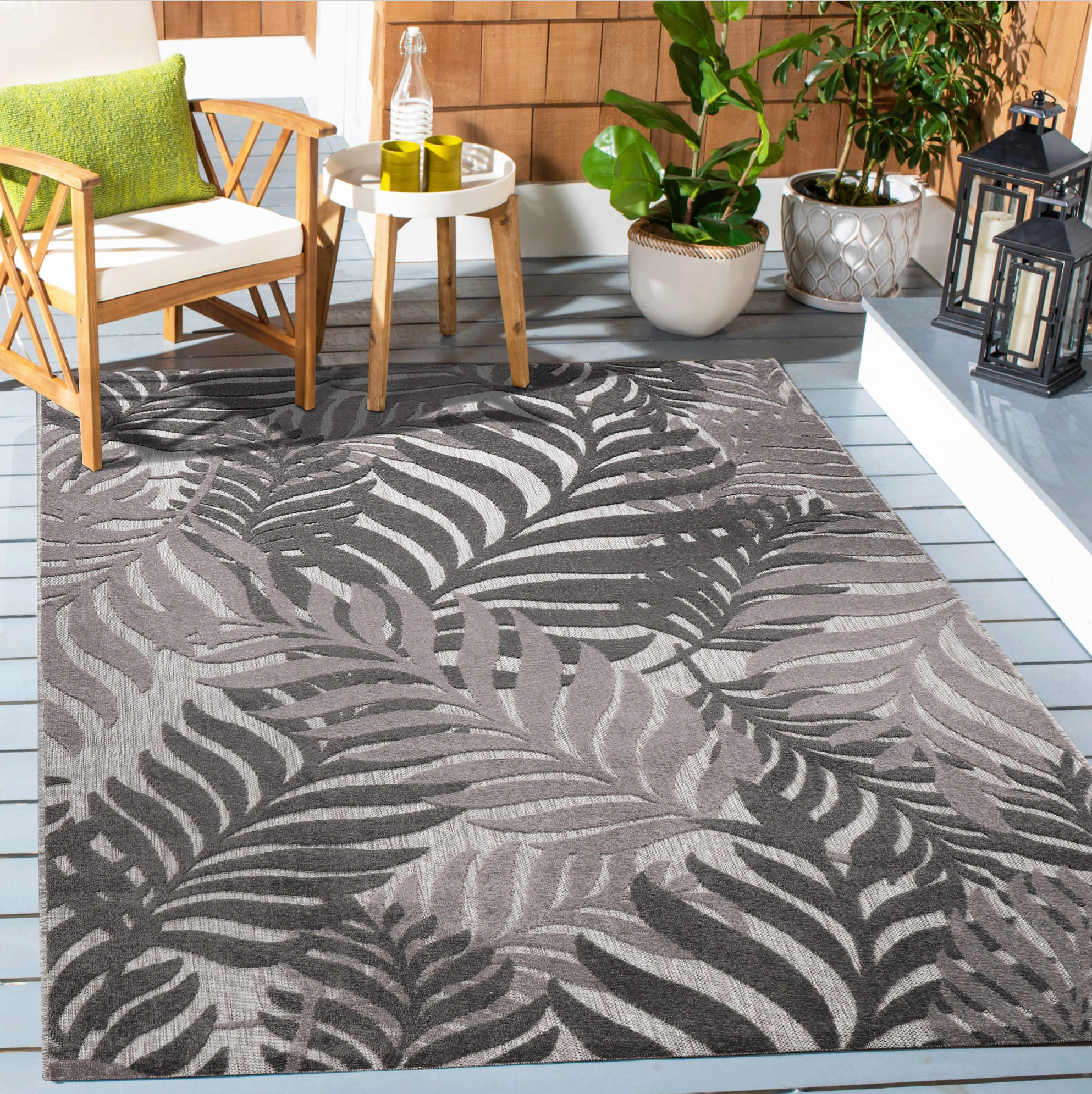 LÄUFER 80/200 cm Floral Grau  - Grau, LIFESTYLE, Kunststoff/Textil (80/200cm)