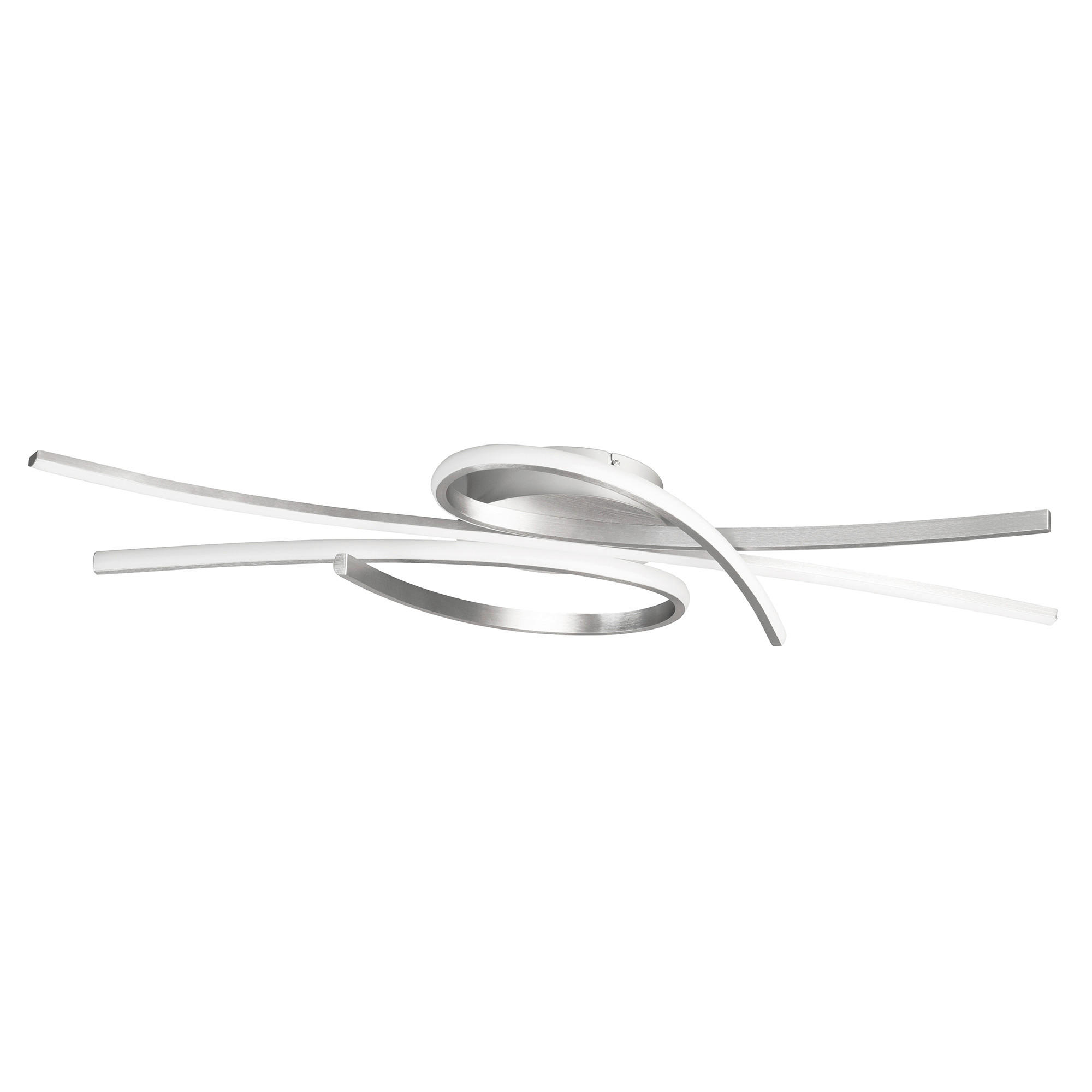 LED-DECKENLEUCHTE Biba 100/44/10 cm   - Nickelfarben, Design, Metall (100/44/10cm) - Fischer & Honsel
