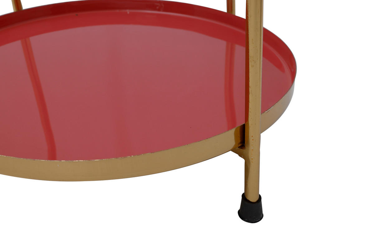 BEISTELLTISCH in Metall  - Taupe/Koralle, Design, Metall (25/60cm) - Kayoom