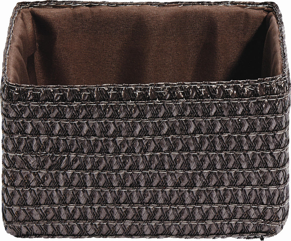 KOŠÍK DO REGÁLU, hnedá - hnedá, Basics, textil/plast (19/15/12cm) - Landscape